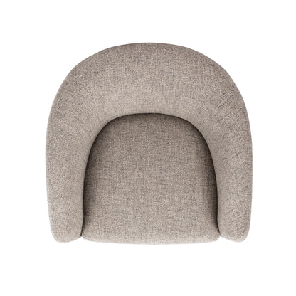 HomePop Upholstered Swivel Accent Chair, Modern Barrel Chair with 360° Swivel Base, Midtone Gray Fabric for Living Room, Bedroom, or Office