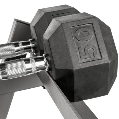 XMARK Dumbbell Set with Rack, Weights Dumbbells, Multiple Free Weights and Horizontal Storage for Home Gym Strength Training, Storage Rack (Black)