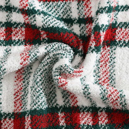 Nautica - Throw Blanket, Luxuriously Soft Chenille Knit Bedding, Plaid Bedding Set, Oeko-Tex Certified (Emmet Plaid Red, 50 x 70)