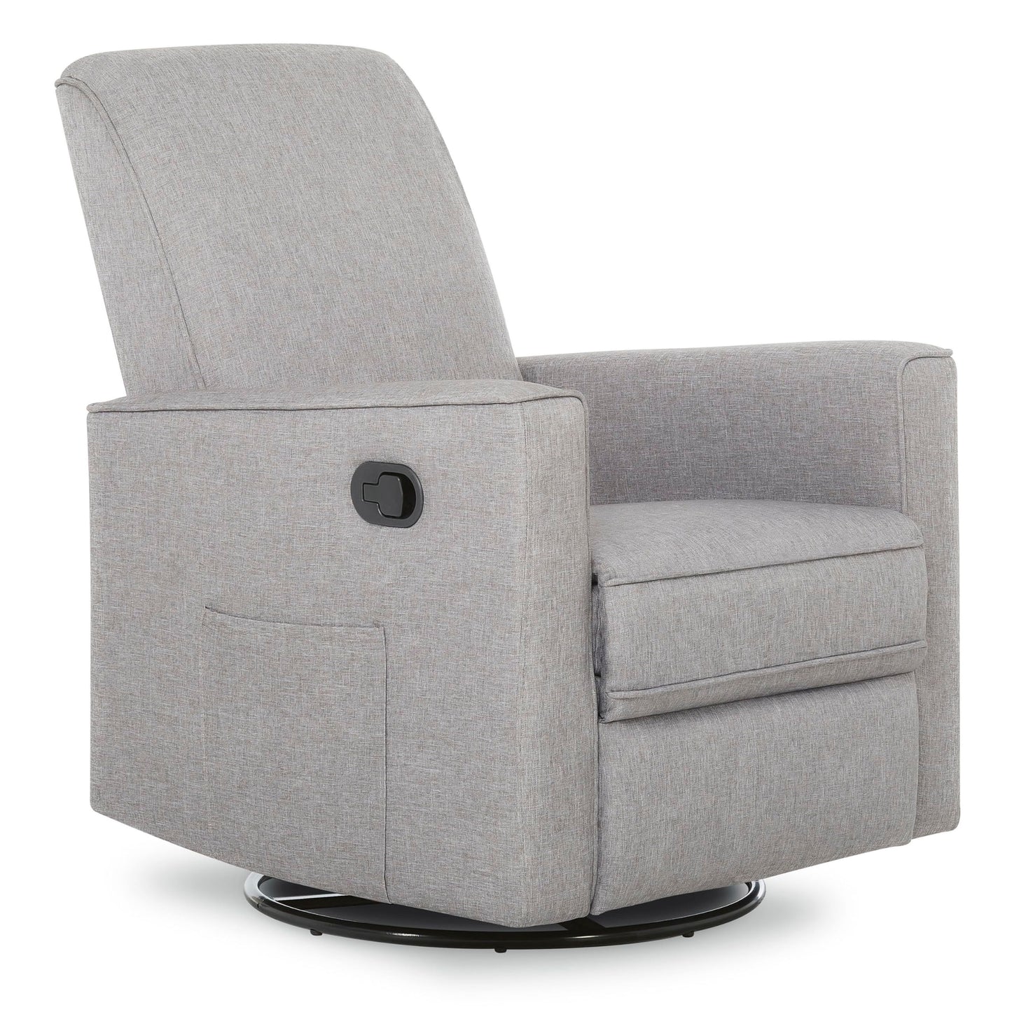 Evolur Raleigh Upholstered Manual Glider Recliner– Rocking & 360° Swivel with Smooth Glide – Greenguard Gold & FSC Certified – Modern Nursery and Living Room Chair in Light Grey