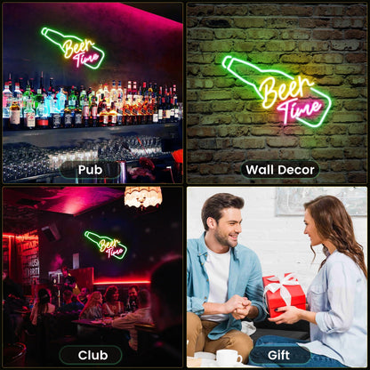 Kavaas Its 5 O'clock Somewhere Neon Sign, Neon Bar Signs for Home Bar Decor, Man Cave Pub Party - Best Gifts for Husband, Father, Birthday, Christmas