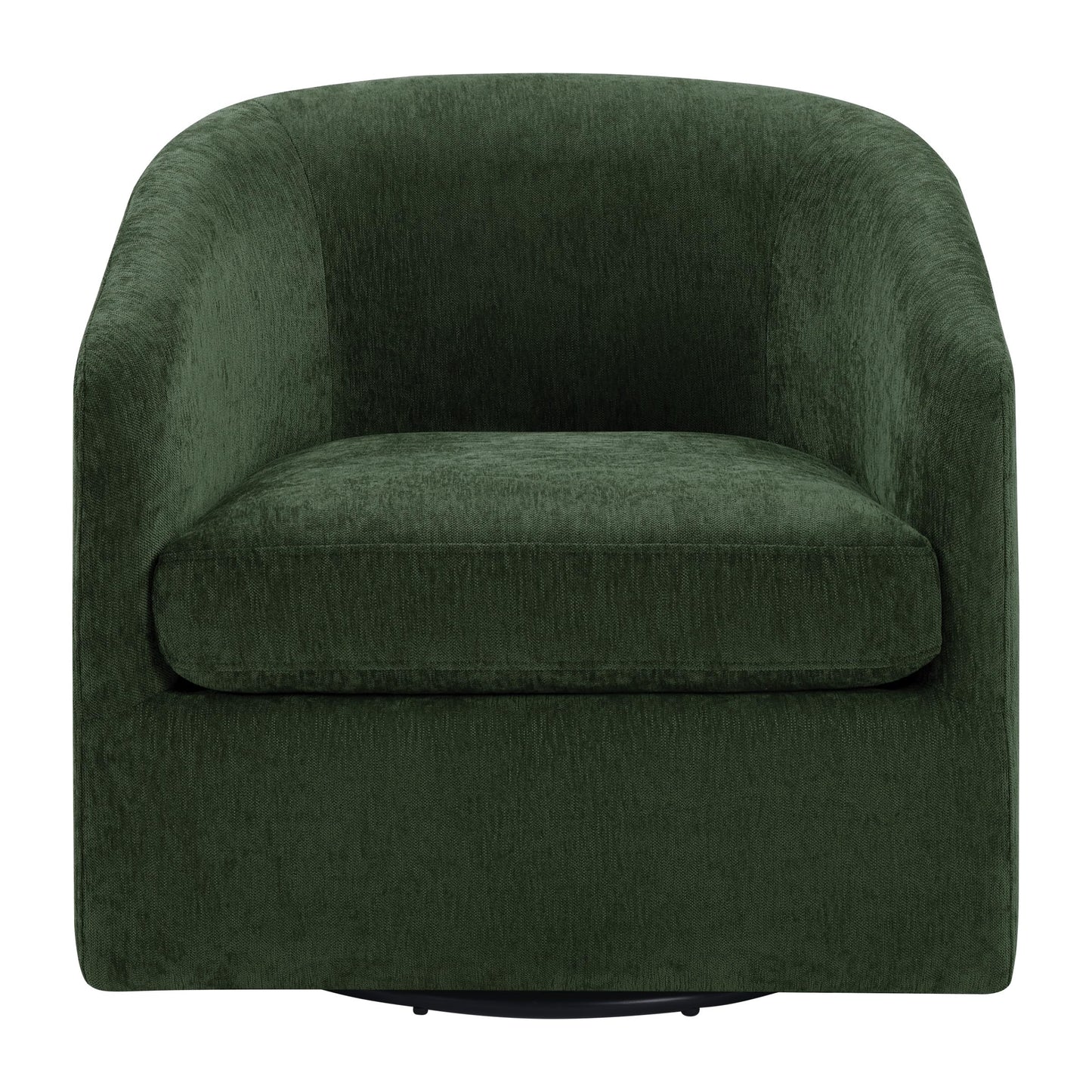 OSP Home Furnishings Parker Upholstered Swivel Tub Accent Chair, Green Fabric