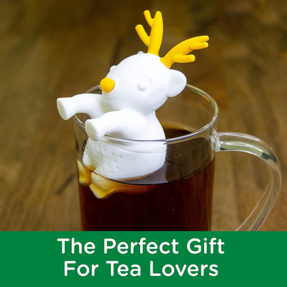 GAMAGO Reindeer Tea Infuser - 100% Silicone Non-Toxic Reusable Loose Tea Steeper, Funny Gift Tea Leaf Strainer