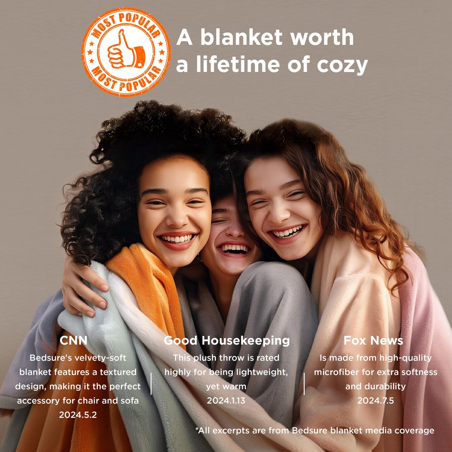 Bedsure Fleece Throw Blanket for Couch Grey - Lightweight Plush Fuzzy Cozy Soft Blankets and Throws for Sofa, 50x60 inches