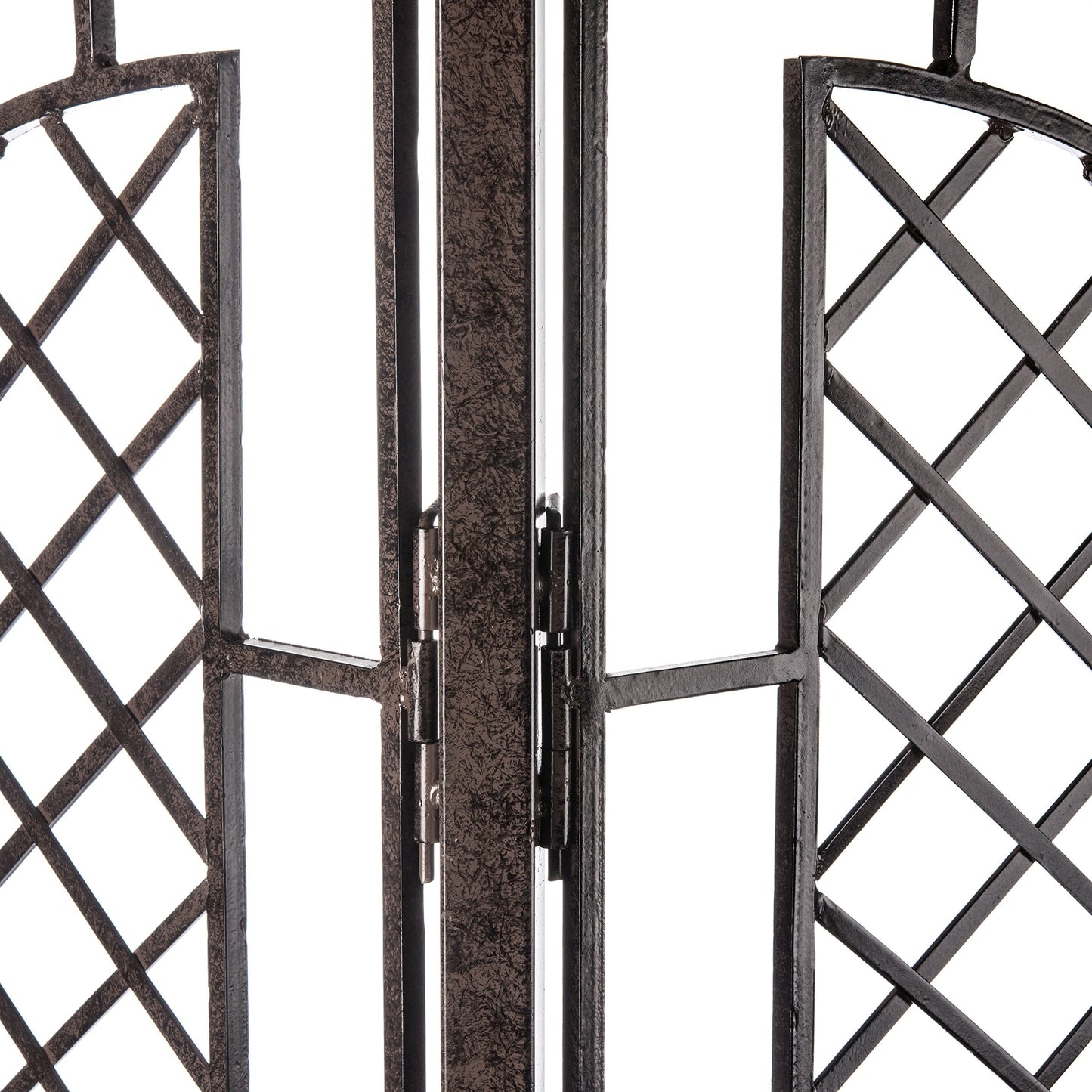H Potter Large 2-Panel Garden Trellis 72" Installed Height, 75 lb Heavy Iron Privacy Screen, Freestanding Metal Outdoor Landscape Structure GAR573