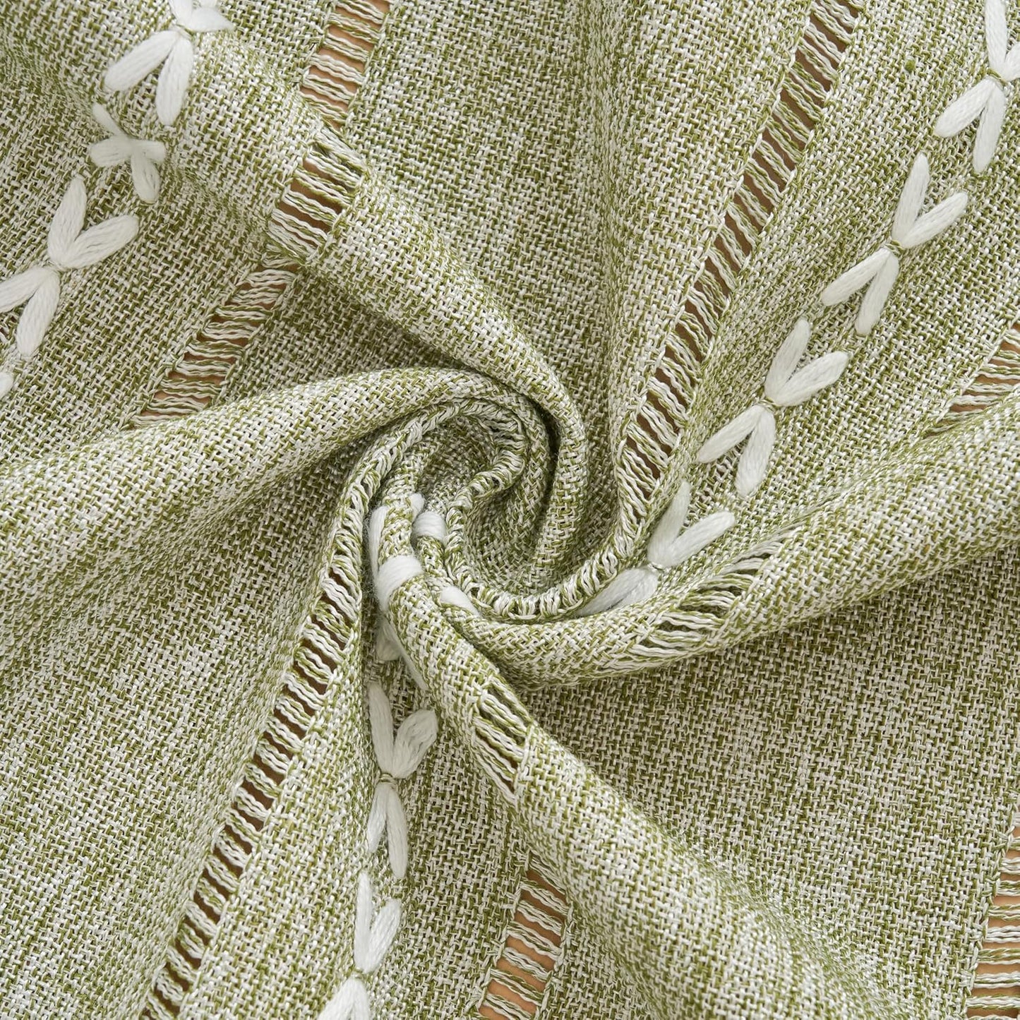 2471 Inches Rectangular Coffee Table Covers for Living Room Striped Embroidered Tablecloth Linen Coffee Table Cloth