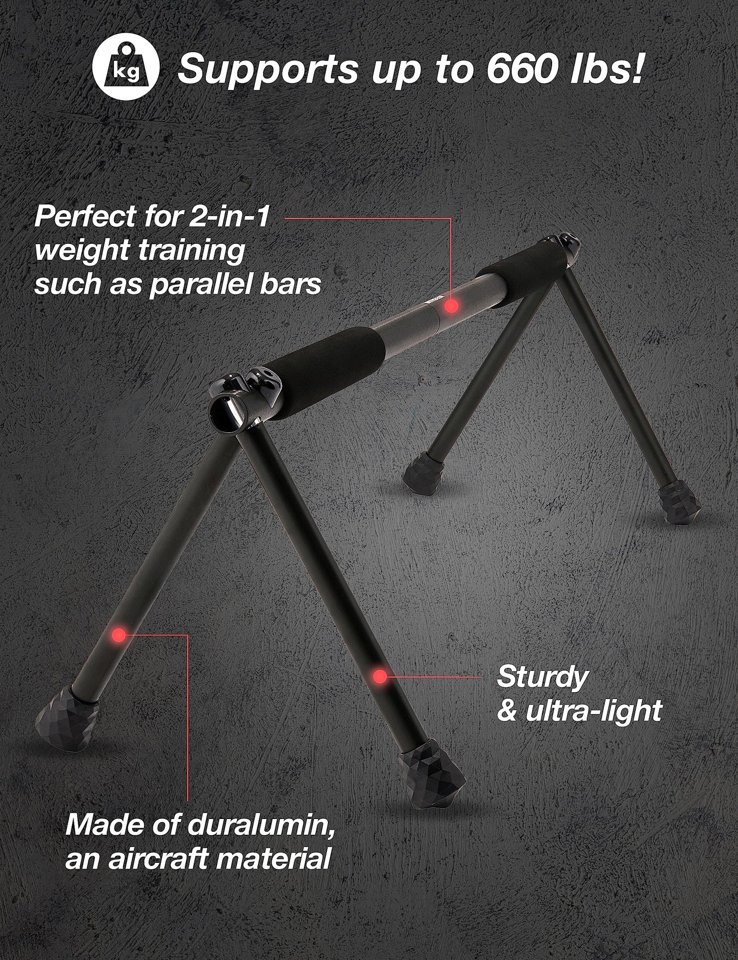 Withgear Folding Push Up Bar - Portable and Lightweight Sturdy Duralumin Metal Push Up Bars and Indoor and Outdoor Parallette Bar for Men and Women Swan Black