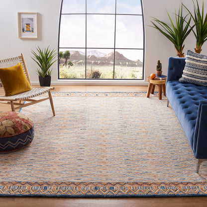 SAFAVIEH Aspen Collection Area Rug - 10' x 14', Gold & Rust, Handmade Boho Wool, Ideal for High Traffic Areas in Living Room, Bedroom (APN808D)