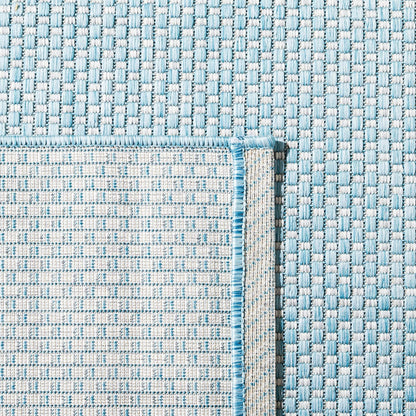 SAFAVIEH Courtyard Collection 2' x 3'7" Aqua/Grey CY8521 Indoor/Outdoor Waterproof Accent Rug for Patio and Mudroom