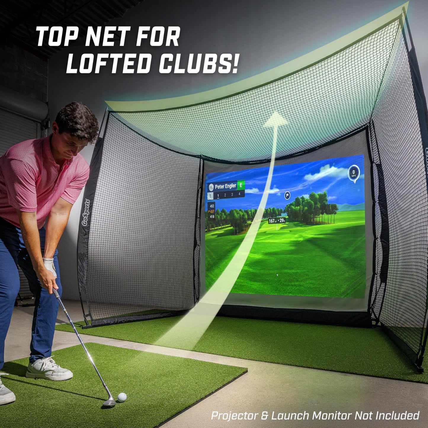 GoSports Range Cage 10 ft x 8 ft Golf Practice Hitting Net with Impact Screen