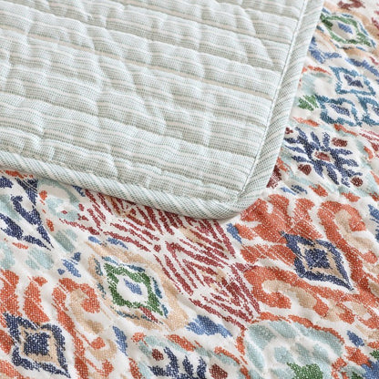 Tommy Bahama - Full/Queen Quilt Set, Premium Cotton Reversible Bedding with Matching Shams, Floral Bedding Set, Oeko-Tex Certified (Ikat Tropics Beige, Full/Queen)