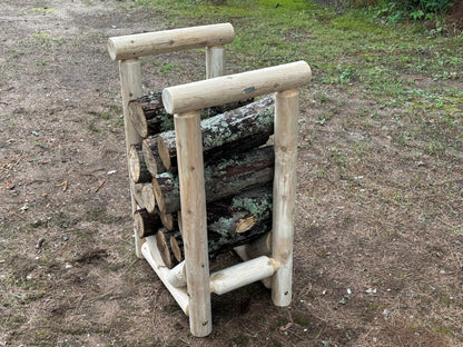 Heavy-Duty Firewood Rack for Outdoor Wood Storage – 2 ft. Canyon Brown Firewood Rack Outdoor Log Holder – Fire Wood Storage Racks, Keeps Woods Dry, Neat & Ready for Fireplace, Porch & Backyard Use