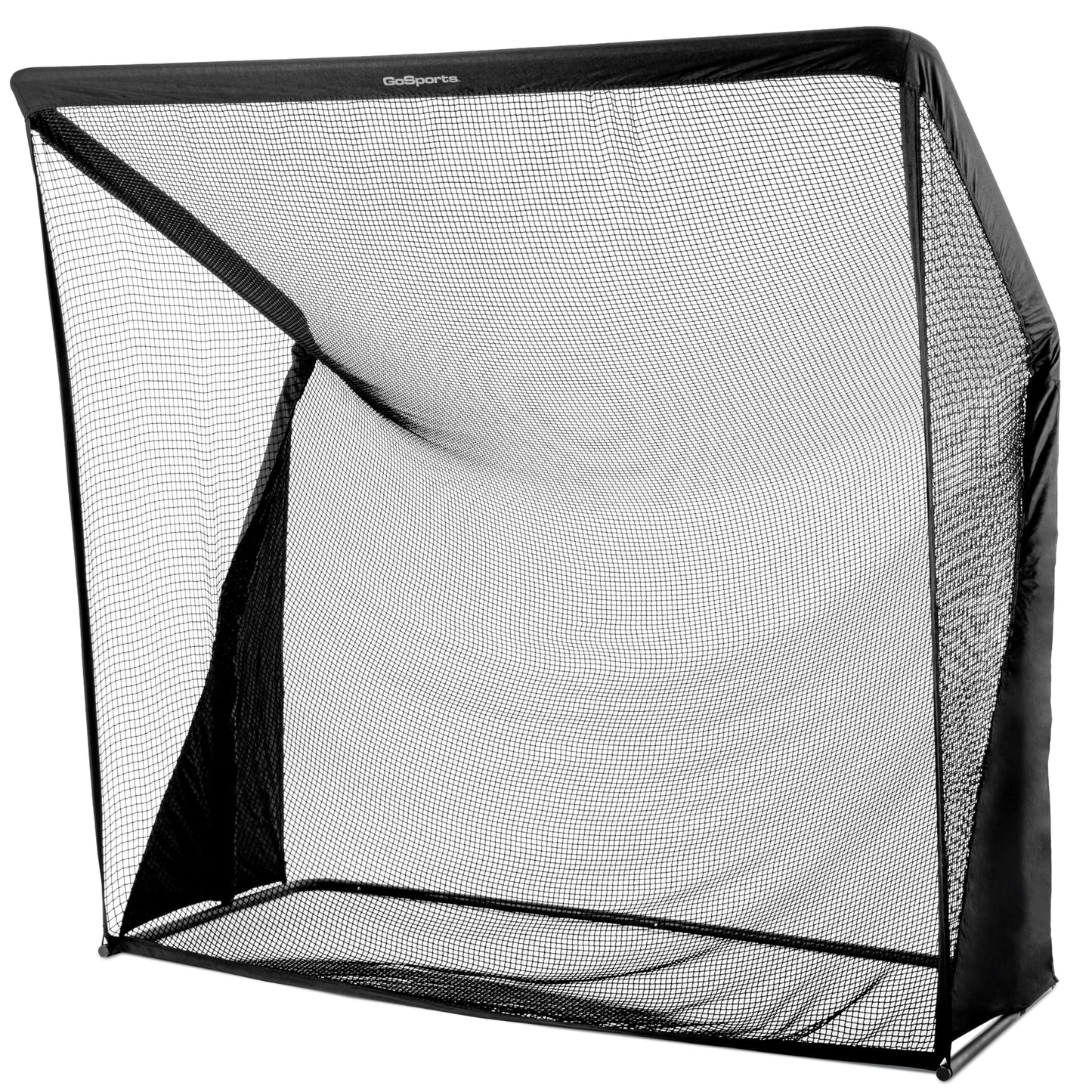 GoSports 8 x 8 ft Elite Golf Net with LoftGuard Canopy and Steel Frame - Indoor & Outdoor Practice Golf Hitting Net