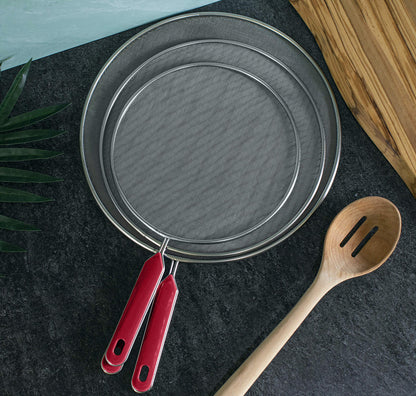 BitimexHome Grease Splatter Screen For Frying Pan Cooking Set of 3 (8", 10" and 11") Fine Mesh Iron Skillet Lid Guard Shield