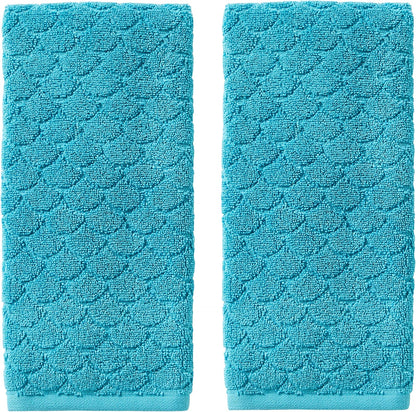 SKL Home Ocean Watercolor Scales Hand Towel - Blue, 2-Pack