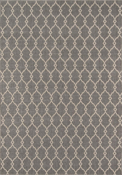 Momeni Rugs Baja Collection Indoor & Outdoor Area Rug, Easy to Clean, UV Protected, 2'3" x 4'6", Grey