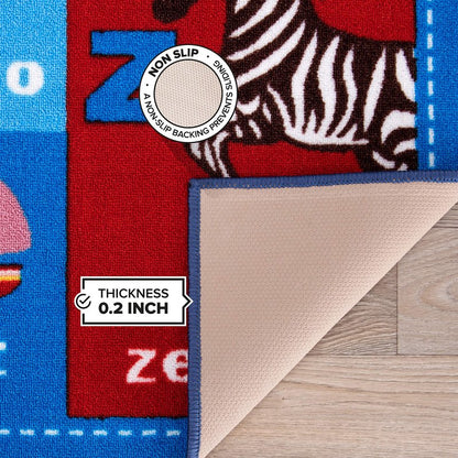 Rugshop Kids Educational Learning Alphabet Symbols Non Skid (Non Slip) Area Rug 3'3" x 4'7" Multi
