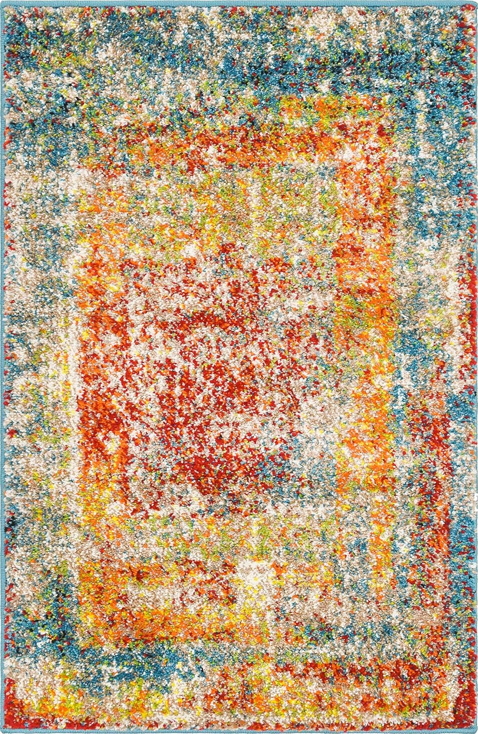 Unique Loom Rosso Collection Traditional Medallion Distressed Bohemian Vintage Southwestern Area Rug, 2 ft x 3 ft,