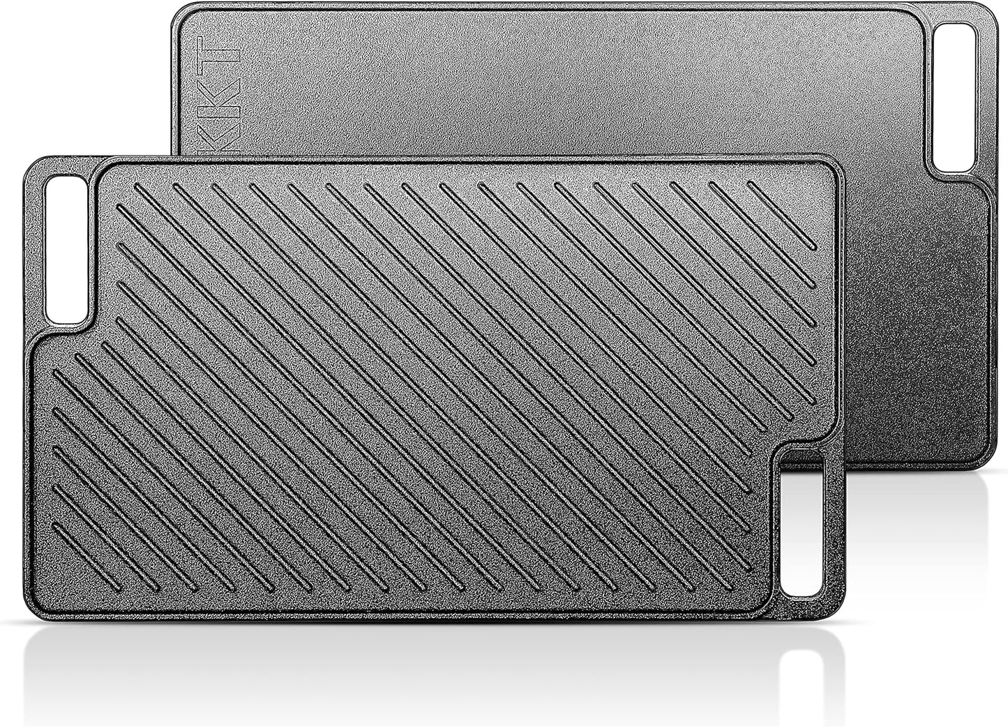 Reversible Pre-Seasoned Cast Iron Griddle Plate | 1-Piece 16.50 Inch Grill Pan for Gas Stovetop & Oven Use