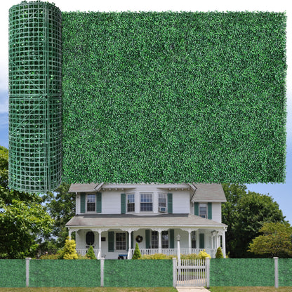 Sunnyglade 40"x120" Artificial Boxwood Roll Panels, UV-Resistant Artificial Privacy Fence Screen, Ivy Leaves Grass Wall Roll Panels for Garden Balcony Patio Decor (40x120 in)