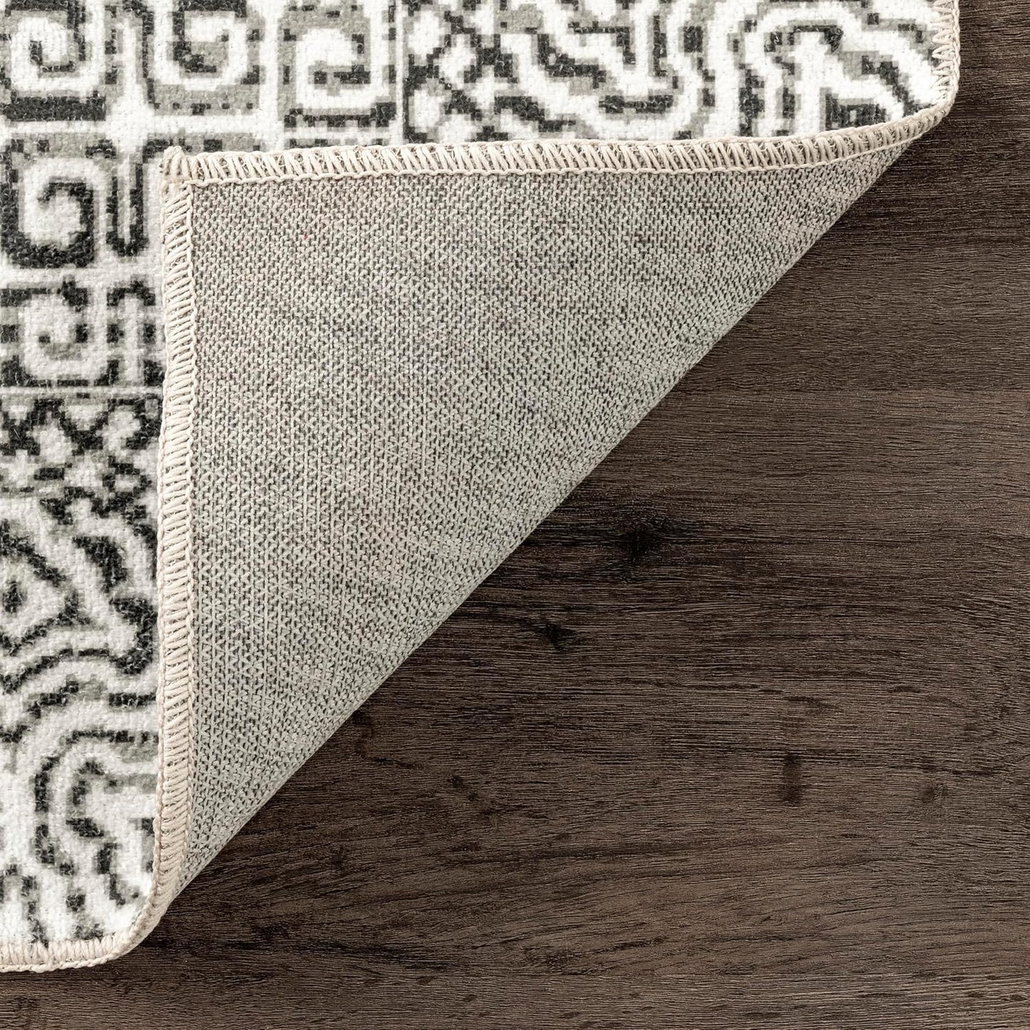 nuLOOM Abstract Tribal Accent Rug, 2' x 3', Grey, Machine Washable Rectangular Rug