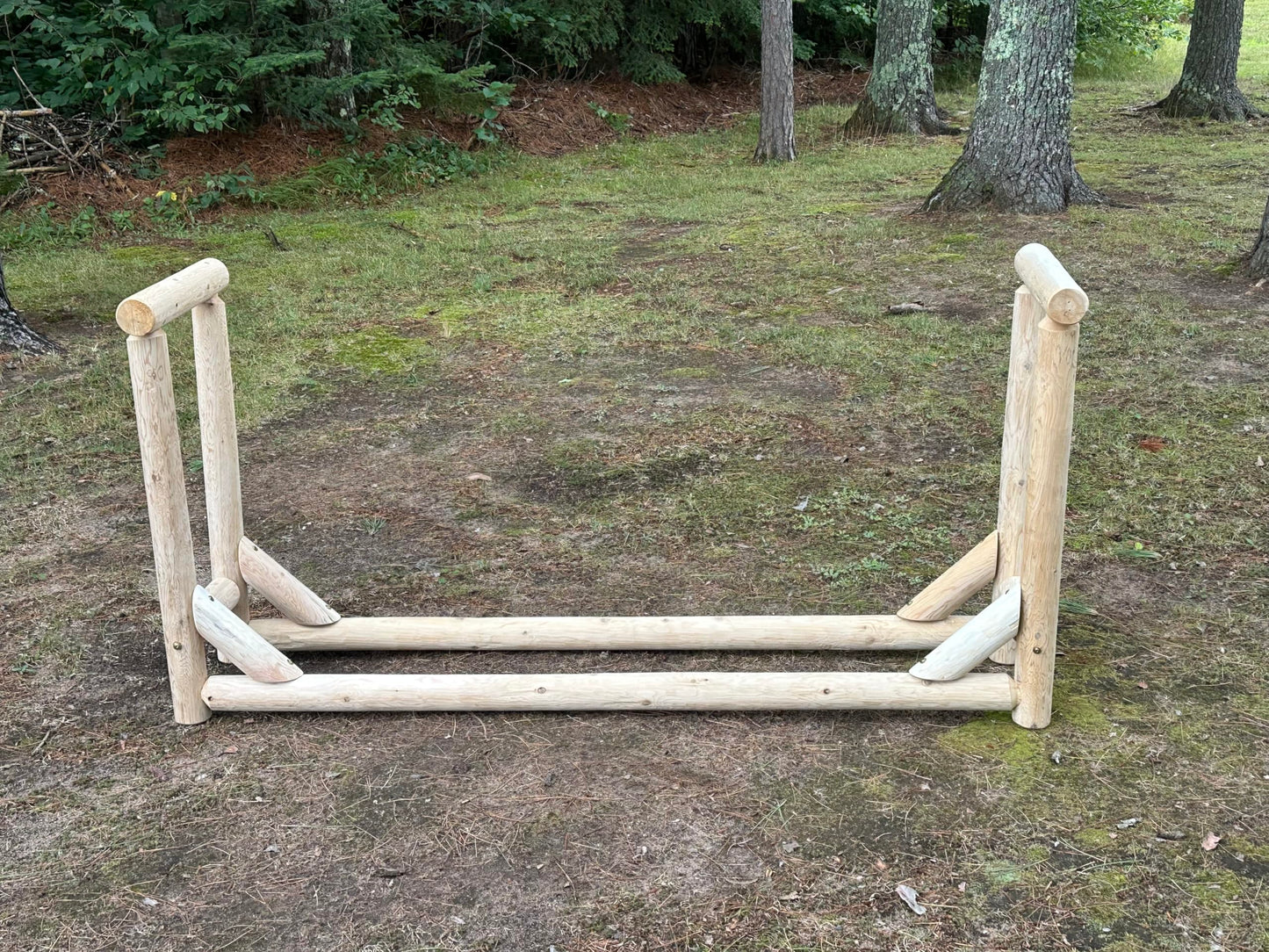 Heavy-Duty Firewood Rack for Outdoor Wood Storage – 6 ft. Unfinished Firewood Rack Outdoor Log Holder – Fire Wood Storage Racks, Keeps Woods Dry, Neat & Ready for Fireplace, Porch & Backyard Use