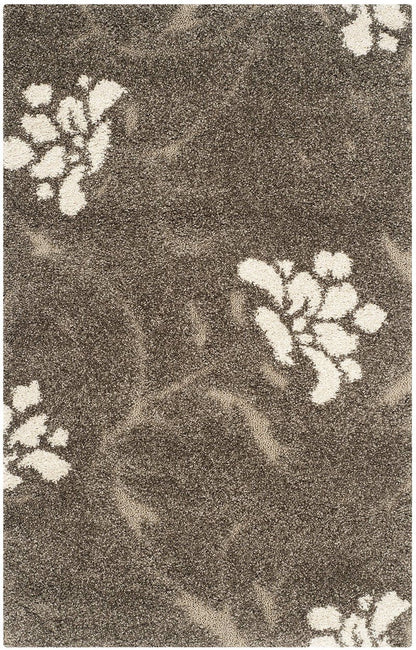 SAFAVIEH Florida Shag Collection Accent Rug - 2'3" x 4', Smoke & Beige, Floral Design, Non-Shedding & Easy Care, 1.2-inch Thick Ideal for High Traffic Areas in Foyer, Living Room, Bedroom (SG464-7913)