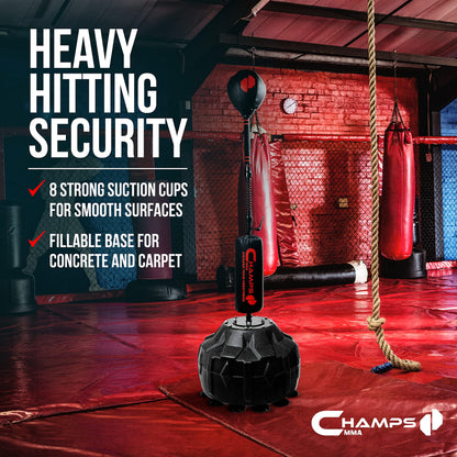 Cobra Reflex Bag - Advanced Reflex Punching Bag for Adults - Ultra-Fast Bounceback to Increase Speed, Reflexes, and Stamina - Adjustable-Height Boxing Bag with Stand and Secure Suction Cups