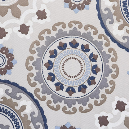 Sun Zero Nepal Global Medallion Print Blackout Grommet Curtain Panel, 40" x 84", Linen