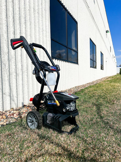 AR Blue Clean BCXP22300P Electric Pressure Washer-2300 PSI, 1.7 GPM, 13 Amps Quick Connect Accessories, Two Wheel Trolley, On Board Storage, Portable Pressure Washer, High Pressure, Car washer, Patio