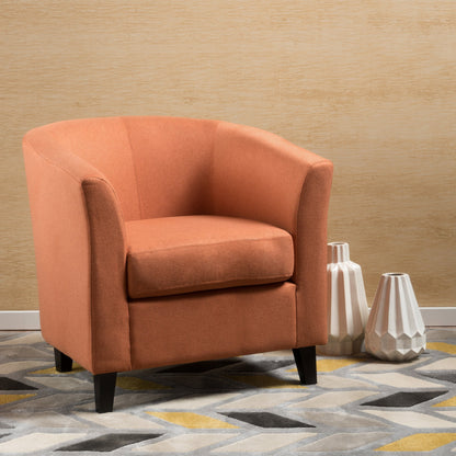 Christopher Knight Home Club Chair Accent Armchair for Living Room Bedroom and Office 30 Inch Deep Modern Lounge Seating, Orange