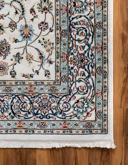Unique Loom Narenj Collection Area Rug - Leeds (10' x 13' Rectangle, Ivory/ Blue)