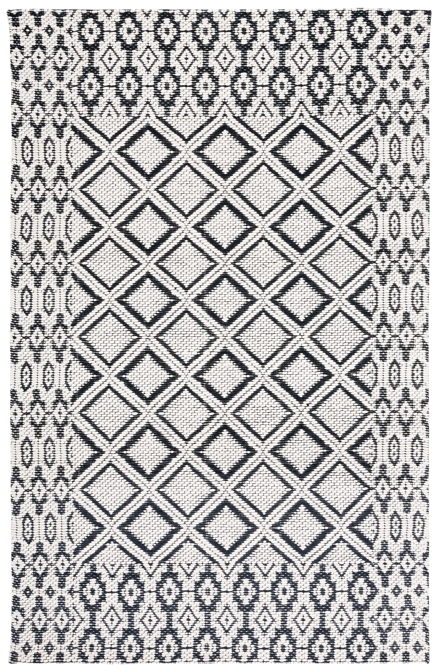 SAFAVIEH Area Rug 8x10 - Vermont Collection - Large - Ivory & Black, Handmade Wool, Ideal for Living Room, Bedroom, Office, Dining Space (VRM151Z)