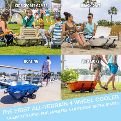 Cuddy Crawler Cooler with Wheels – 40 QT Amphibious Floating Cooler and Dry Storage Vessel - White