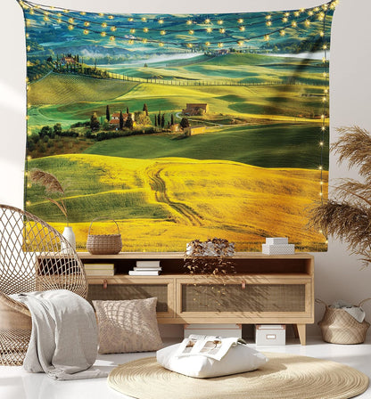 Lunarable Tuscan Tapestry, Idyllic Landscape of Tuscany Road and Cypresses, Fabric Wall Hanging Decor, 45" X 30"