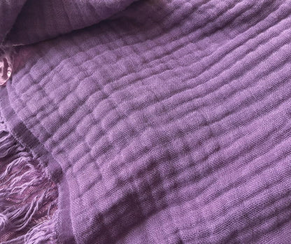 KyraHome 100% 60"x80" Organic Cotton Large Cotton Throw Blanket for Couch, Women, Plant Dyed, Breathable Lightweight