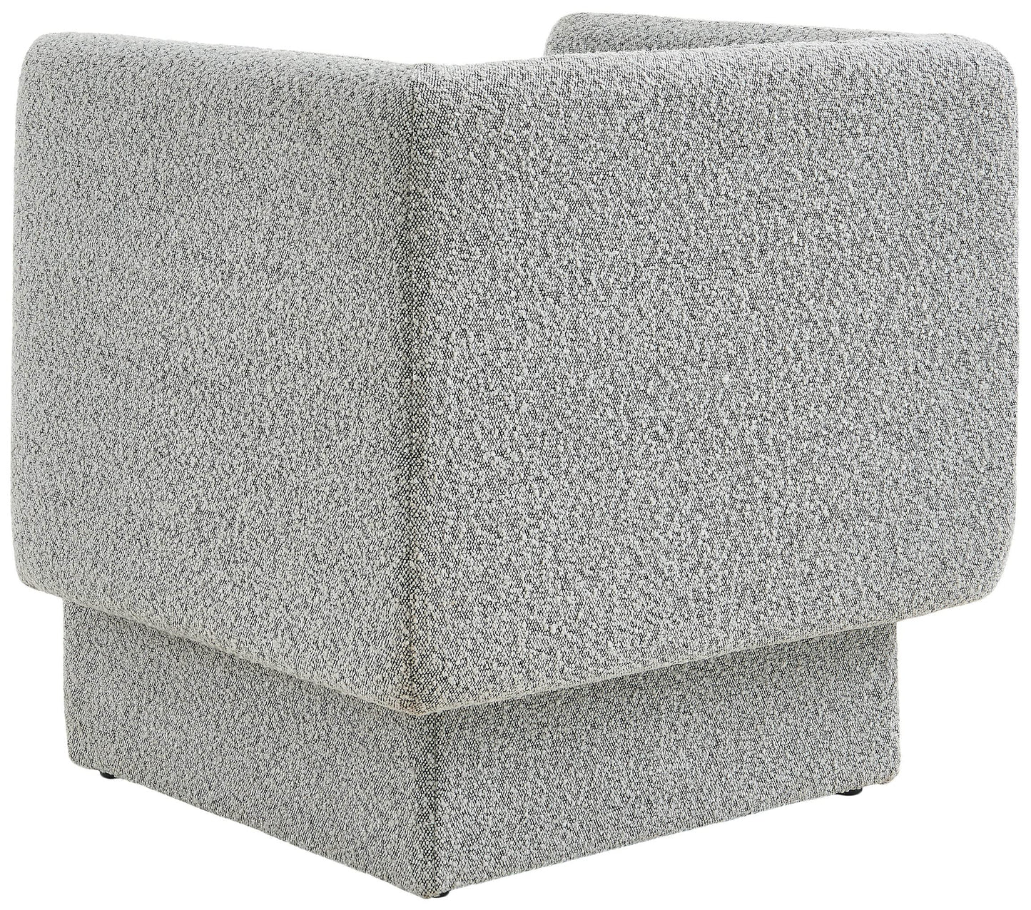 Meridian Furniture 575Grey Vera Collection Modern | Contemporary Boucle Fabric Upholstered Accent Chair, Grey, 31" W x 27" D x 29" H