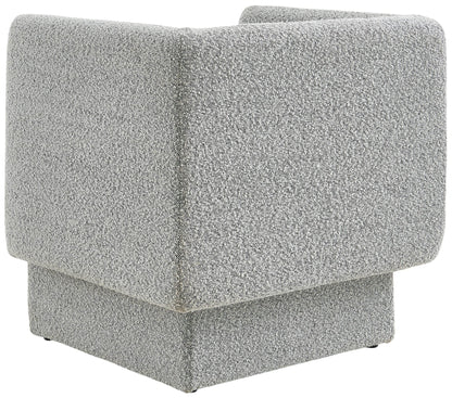 Meridian Furniture 575Grey Vera Collection Modern | Contemporary Boucle Fabric Upholstered Accent Chair, Grey, 31" W x 27" D x 29" H