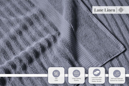 6 Set 100% 2 2 2 LANE LINEN Towels for Bathroom - Piece Value - Mercerized Cotton, Super Soft & Quick Dry - Bath