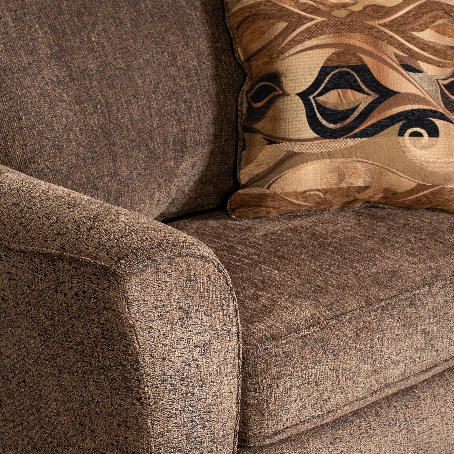 Roundhill Furniture Camero Cafe Fabric Pillow back Accent Chair & Ottoman Set