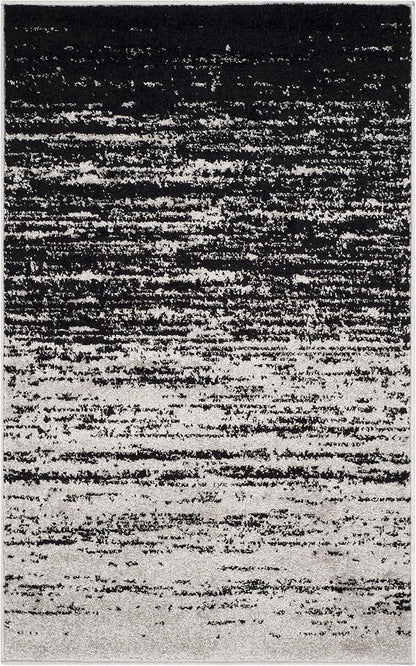 2'6" 4', (ADR113A) SAFAVIEH Adirondack Collection Accent Rug - x Silver & Black, Modern Ombre Design, Non Shedding