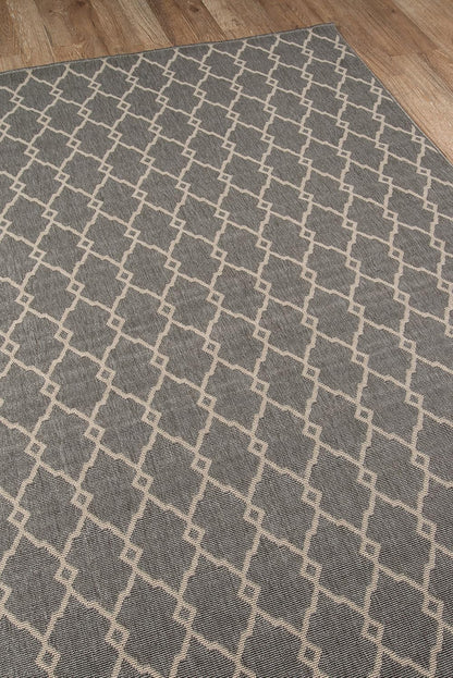 Momeni Rugs Baja Collection Indoor & Outdoor Area Rug, Easy to Clean, UV Protected, 2'3" x 4'6", Grey