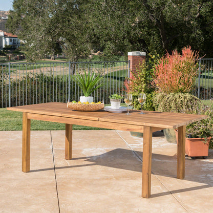 Christopher Knight Home Wilson Outdoor Expandable Acacia Wood Dining Table , Teak Finish