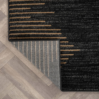 Rugshop Bohemian Stripe Stain Resistant High Traffic Living Room Kitchen Bedroom Dining Home Office Area Rug 7'10" x 10' Camel