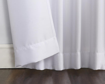 No. 918 Trevor Heathered Texture Semi-Sheer Tab Top Curtain, Single Panel, 40" x 84", White