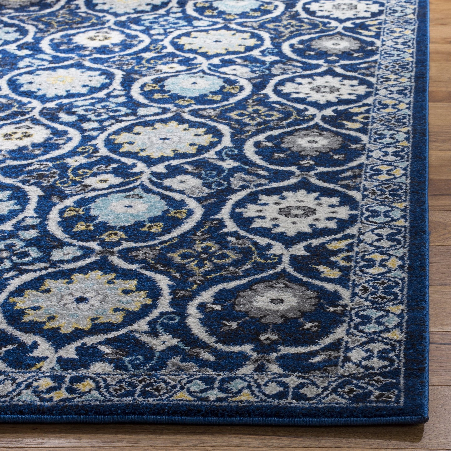 SAFAVIEH Evoke Collection 9' x 12' Royal / Ivory EVK210A Non-Shedding Living Room Bedroom Dining Home Office Area Rug