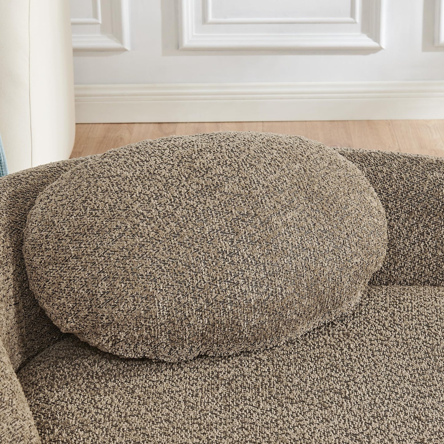 Full Foam Chaise Lounge Chair Indoor, Boucle Upholstered Boneless Chaise Lounge Sofa Bed, Right Facing Leisure Cloud Recliner Couches Sleeper Daybed for Living Room