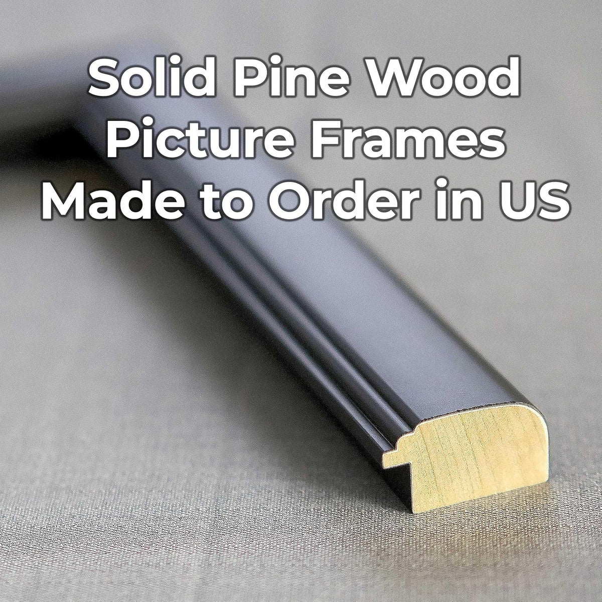 7x7 Black Contemporary Wood Picture Frame - Includes UV Resistant Acrylic & Hanging Hardware