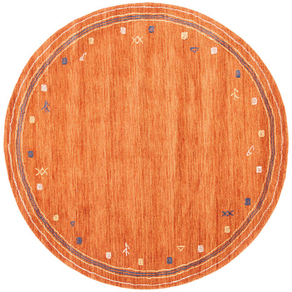 SAFAVIEH Himalaya Collection Area Rug - 8' Round, Rust, Handmade Boho Tribal Wool, Ideal for High Traffic Areas in Living Room, Bedroom (HIM563P)
