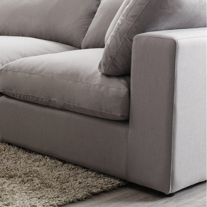 Roundhill Furniture Rivas Contemporary Feather Fill 5-Piece Modular Sectional Sofa with Two Ottomans, Graphite